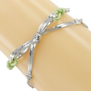 Dior CD Ribbon Metal And Rubber Silver Yellow Green 4.6 g Bracelet